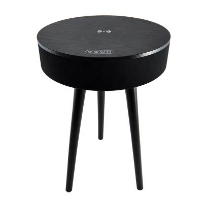 China 2021 Hot Selling MDF+Solid Wood Feet Modern Home Studio Table Speaker Smart Radio Charging Bluetooth Sound Table Speaker for sale