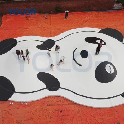 China PVC Multiplayer Outdoor Popular Design Children's Toys Playground Cloud Jumping Products Panda Style Jumping Cloud New for sale