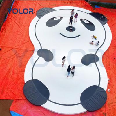 China Customized Popular Outdoor Theme Park Amusement Equipment Multiplayer Panda Inflatable Cloud Jumping Sports Game Equipments for sale