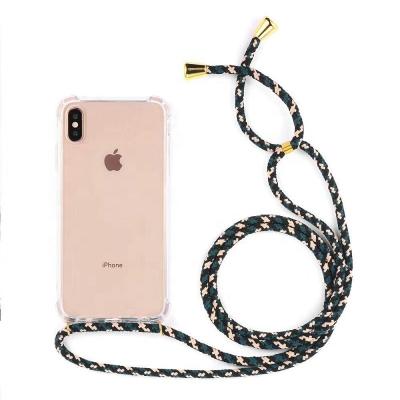 China Mobile Phone Repair Service For iPhone XS Necklace Phone Cover Case Collar Strap Shockproof Transparent Phone Case For iPhone X XL for sale