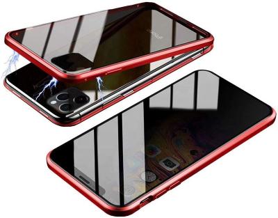 China Modern Magnetic Case for iPhone 11, Magnetic Front and Back Metal Flip Bumper 11pro Tempered Glass Protector Privacy Adsorption Case for sale