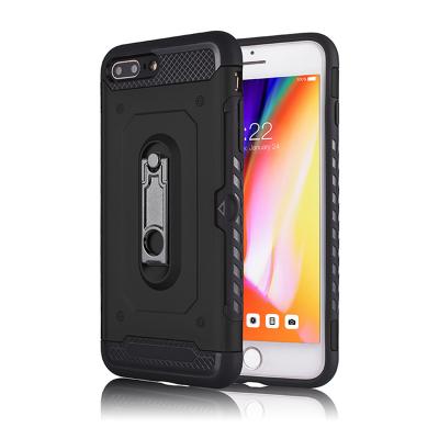 China Promotional Style PC Hummer Armor TPU Metal Kickstand Card Slot Combo Cell Phone Case Cover for iphone 8 plus for sale