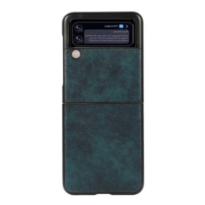 China Hot Shockproof PU Leather Hard PC Style Business Sale Mobile Phone Back Cover Hybrid Shockproof Brown Case For Samsung Galaxy Z Flip 3 5G for sale