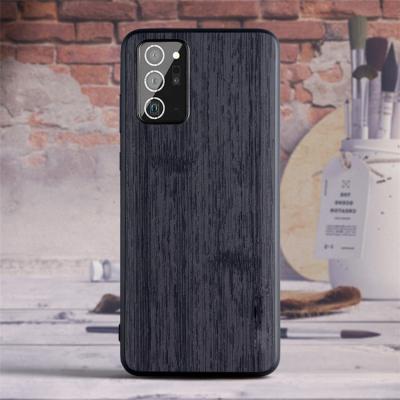 China New Arrival Color PU Leather Premium Wood Grain Cell Phone Back Cover Stitching Shockproof Popular Case For Samsung Galaxy Note 20 for sale