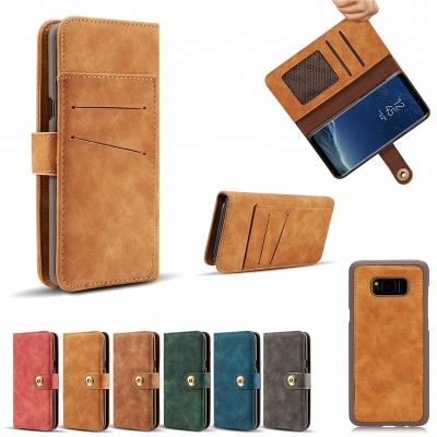 China Money Slots Magnetic Detachable Luxury Wallet Card Holder Amount Car Phone Cover Leather Case For Samsung Galaxy Note 9 for sale