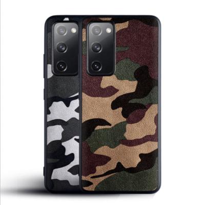 China New Arrival Luxury Camouflage Leather Pattern Camouflage Pattern Shockproof Popular PU Mobile Phone Covers Case For Samsung Galaxy S20 Fe 5G for sale