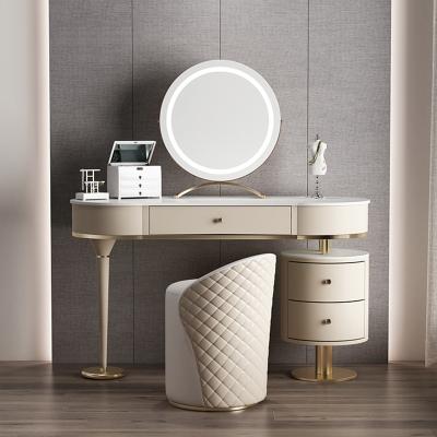 China Storage Fashion Modern Dresser With Mirror Girl Bedroom Furniture Floor Dresser Luxury Gold Stainless Steel Dresser for sale