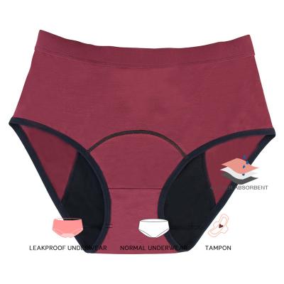 China Lynmiss Antibacterial Women's Full Protection Comfortable Menstrual Leakproof Heavy Flow 4 Layers Plus Size Period Panties for sale