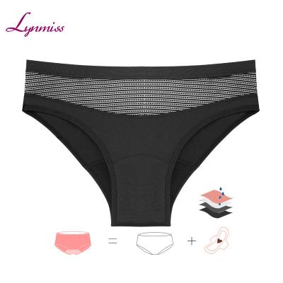 China LYNMISS Women Cotton Breathable Period Panties For Reusable Period Panties Teens Underwear Heavy Leakage Leak Proof for sale