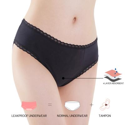 China Antibacterial Unique Design Woman Lynmiss Menstrual Period Soft Absorbent Viable Panties For Girls for sale