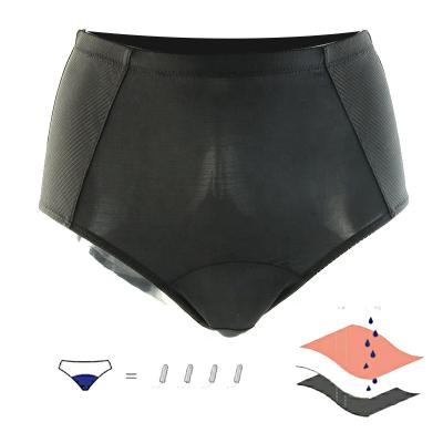 China Lynmiss Antibacterial High Waist Bamboo Period Panties 4 Layers Leak Proof Functional Underwear Menstrual Reusable Girls For Adults for sale