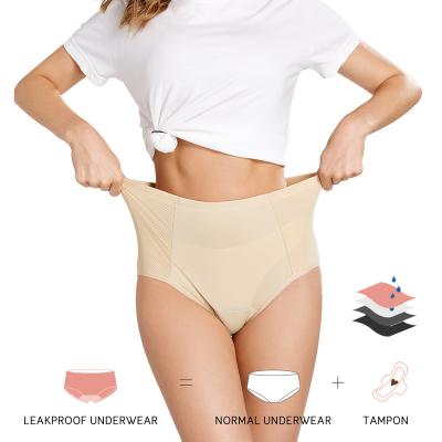 China Lynmiss Antibacterial 4 Layers Mature Sanitary Period Incontinence Menstrual Period Panties Reusable Hot Ladies Underwear Lovely for sale