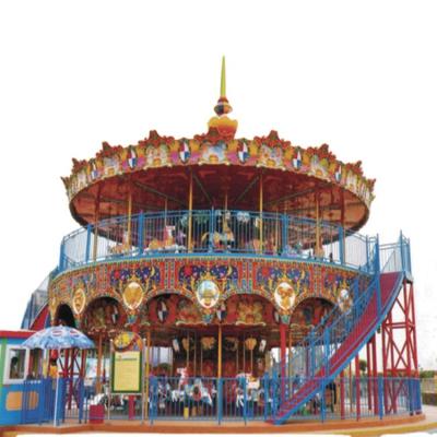 China Outdoor Amusement Park Equipment Double Deck Carousel Horse Rides For Sale for sale