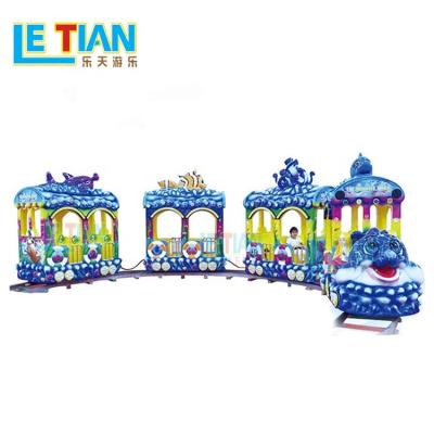 China Metal Mall Cheap Tourist Children Rides Amusement Park Sea World Track Electric Train For Sale for sale