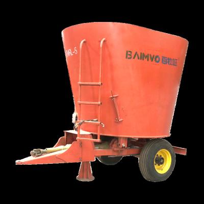 China Farms TMR Farm Feeder Mixer Total mixed ration preparation machine 9JQL-5.0  stationary type BAIMVO BAIMUWANG for sale