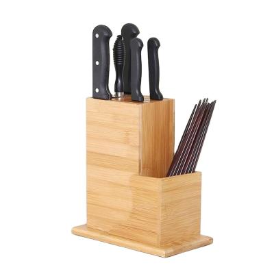 China Multi-Function Viable Bamboo Creative Tool Storage Rack Knife Holder Kitchen Knife Holes Kitchen Knife Rack Wooden Supplies H349 for sale