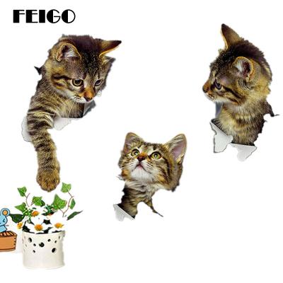 China 3D Sticker Combination Wall Sticker Waterproof H471 Cat Wall Stickers Home Decoration Living Room Decorative Bedroom Sticker for sale