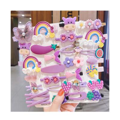 China Plastic/resin colorful cute hairpin H1150 Korean cute festival rainbow girl hairpin baby hairpin baby fruit cartoon for sale