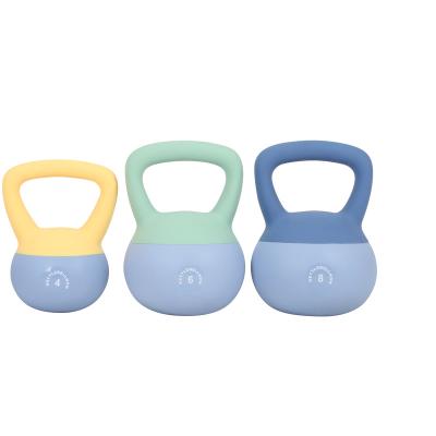 China Floor protect weight lifting custom logo home fitness gym strength pvc and iron sand mixture soft kettlebell for sale