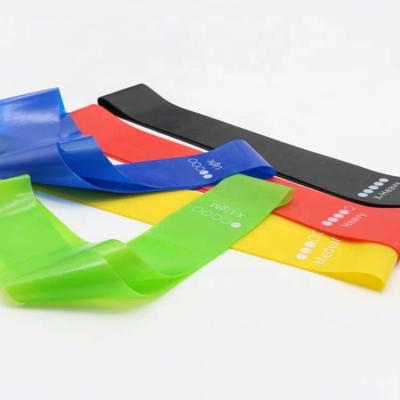 China Custom Stretch Resistance Bands 5 Colors Gym Strength Equipment Exercise Loop bands for sale