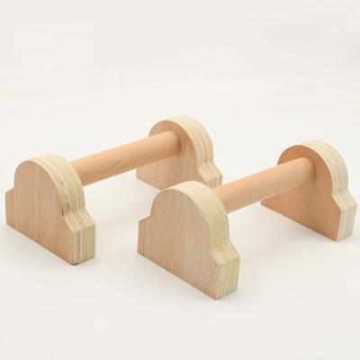 China Gym Exercise Wooden Training Chest Bar Strong Push Up Stands Handstand Wooden Support for sale