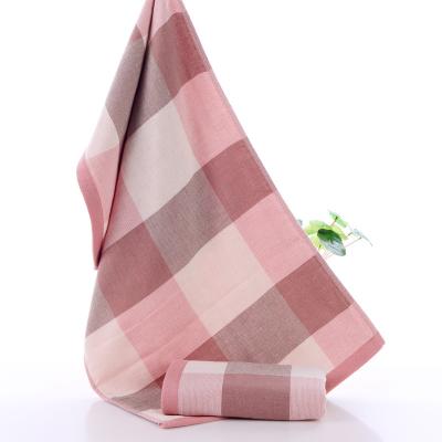 China Boutique Child Safe Cotton Soft Plaid Towel Set Luxury Branded 100% Luxury Hotel Towels Cotton Bath Foot Towel for sale