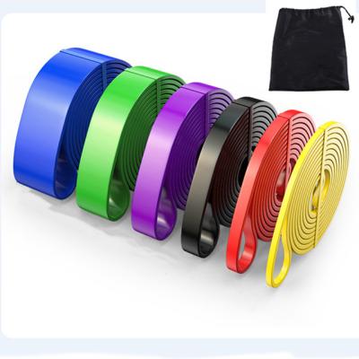 China Durable Natural Latex Yoga Fitness Power Resistance Bands Customized 6 Packs Exercise Stretch Pull Up Band Set for sale