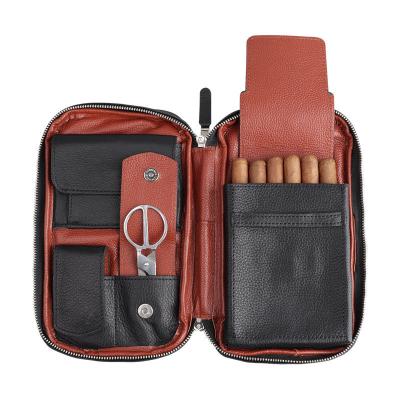 China New Cigar Travel Case Portable Customizable Unique Designed Cigar Case Leather for sale