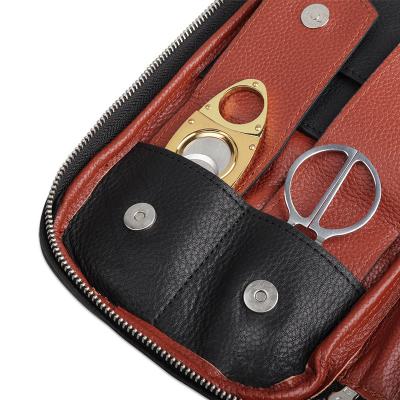 China Pocket Leather Men's Case Design Portable Travel Fashion Cigar Luxury Cigar Case for sale