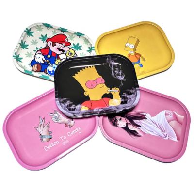 China China Custom Eco - Friendly Metal Rolling Tray Eco - Friendly Multi - Color Serving Tray for sale