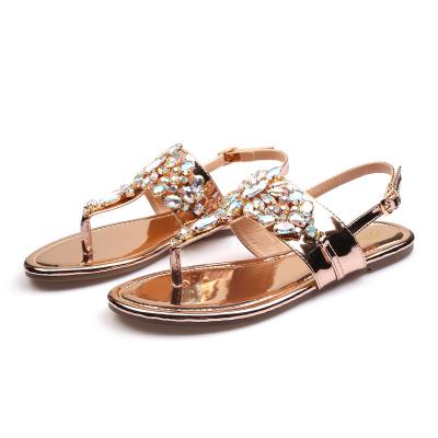 China Ladiy Lightweight Slip On Mirror New Arrival Material Slide Sandal With Shining Diamonds Women Women Slippers for sale