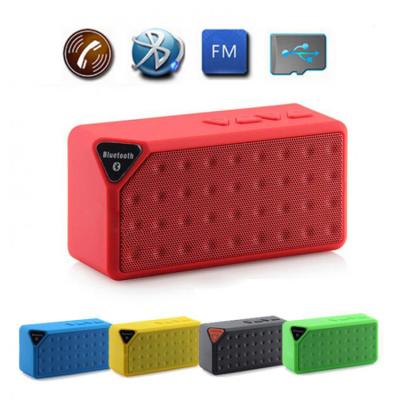 China Portable Mini Mini Speaker X3 Cube Tooth Blue Speaker TF FM Wireless Handsfree Radio Built In MIC MP3 Subwoofer for sale