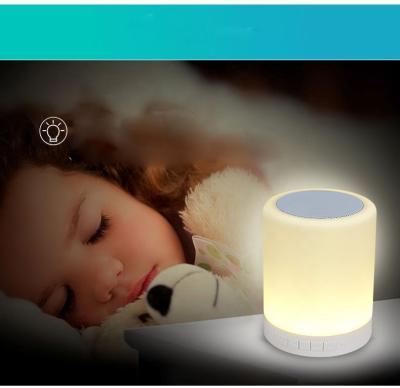 China 2022 Mini New Instrument Handsfree Night Light Led Lamp Tooth Wireless Blue Speaker With LED Light for sale