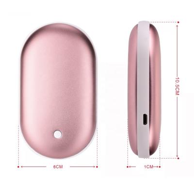 China Rechargeable Electric Dual Side Hand Warmer 5200mAh USB Hand Warmer Portable Power Bank for sale