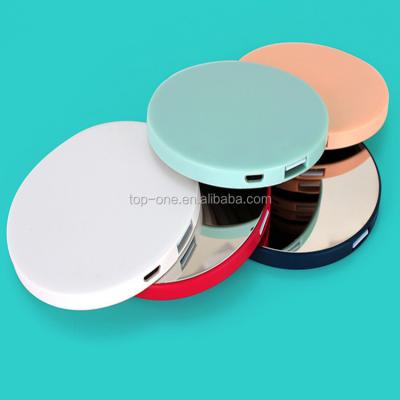 China Dial Mirror Power Bank High Quality Lady Cosmetic Make Up Mirror Power Bank 2000mAh for sale