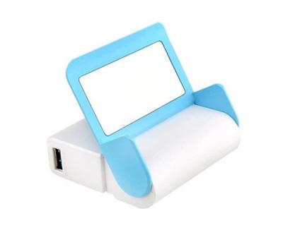 China Dial Mirror Power Bank Mobile Phone Stand Mirror Power Bank 10000mah With LED Light Mirror Power Bank for sale