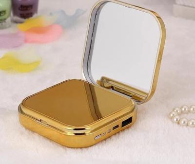 China Dial Mirror Power Bank 2022 New Lady Mirror Power Bank Portable Mobile Power Bank For Promotion Gift for sale