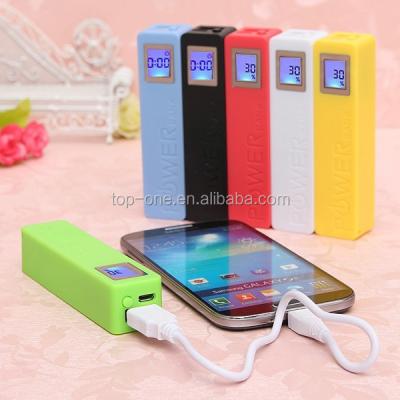 China Fragrance Style New Arrival Square Portable LED Display Power Bank 2600mah For Promotion Gift for sale