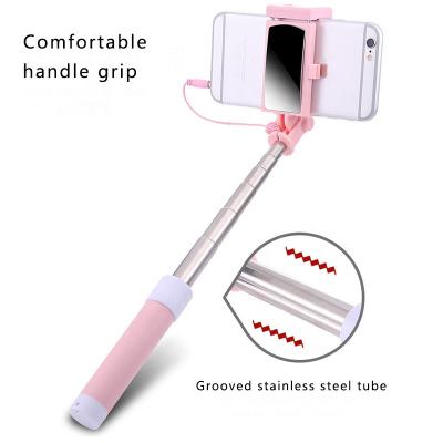 China Mini Portable Monopod Factory Direct Sale Folding Mini Selfie Stick Foldable Handheld Holder With Mirror for sale