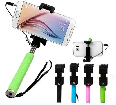 China Folding Mini Portable Monopod Mini Cable Selfie Stick For IOS And Most Android Phones Without BT And Battery for sale