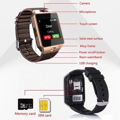 China MP3 Playback 2021 Hot Selling Amazon Dropshipping Mobile Phone Internet Touch Screen Setting BT Camera Smartwatch DZ09 Smart Watch for sale