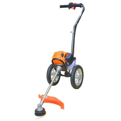 China 2-Stroke Home Use Gasoline Grass Trimmer With Wheel For Garden for sale