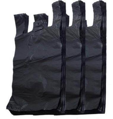 China Black Color Biodegradable T Shirt Bags , T Shirt Plastic Shopping Bags for sale