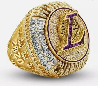 China Custom Men's Basketball NBA2020 Los Angeles Lakers Champion Ring Stainless Steel Environmental Friendly Gift Jewelry for sale