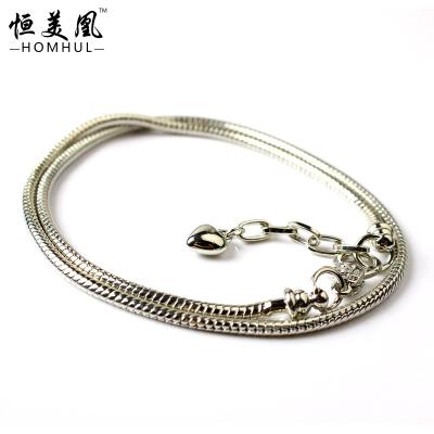 China 2022 vintage love necklace double-layer lobster accessories diy factory outlet luminous silver clasp base chain for sale