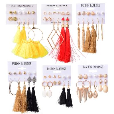 China Wholesale Summer Vintage Tassel Long Earrings Women Sterling Drop Earrings Jewelry for sale