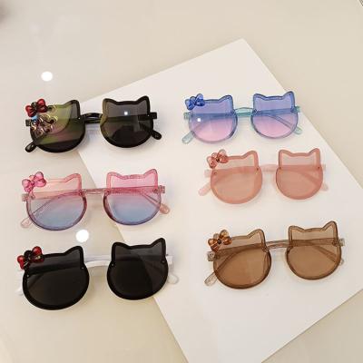 China Fashion sunglasses 2022 new cute cat sunglasses shape baby bow sunglasses children's boys and girls sunglasses for sale