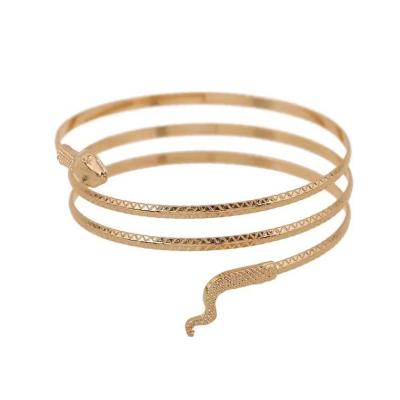 China CLASSIC hot sales snake shape texture bracelet arm cuff zinc alloy wrap bracelet small personalize punk style jewelry for sale