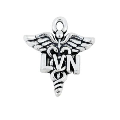 China LVN CLASSIC Zinc Alloy Metal For Professional License Nurse Charms Antique Silver Plated Medical Symbol Pendant For DIY Bracelet Making for sale