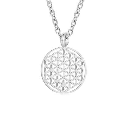 China TRENDY Stainless Steel Round Flower Of Life Necklaces Pendants Mandala Accessories Handmade Jewelry For Women Birthday Gifts for sale